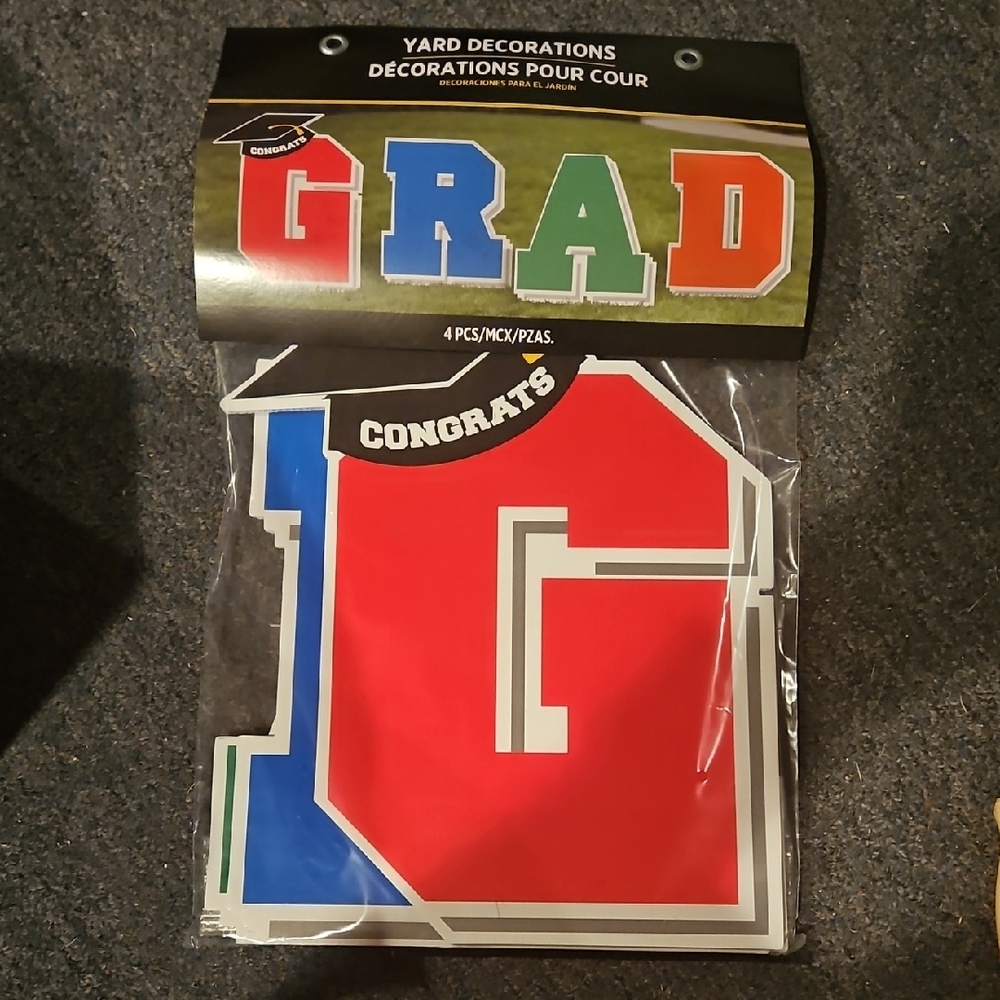 GRAD Yard Sign-Black, White, Gold, Red, Blue, Green, Orange